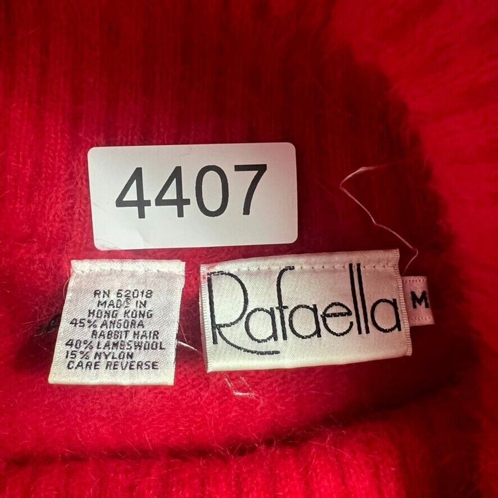 Rafaella Sweater Womens M Red 45% Angora 40% Lambswool Cowl Neck Pullover - Picture 6 of 8